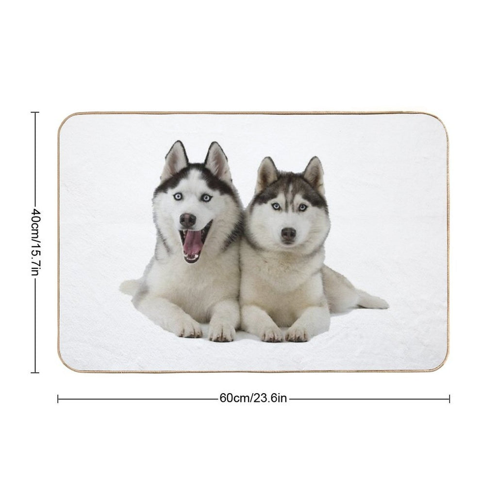 Huskies!  High-Traffic Bath Mat