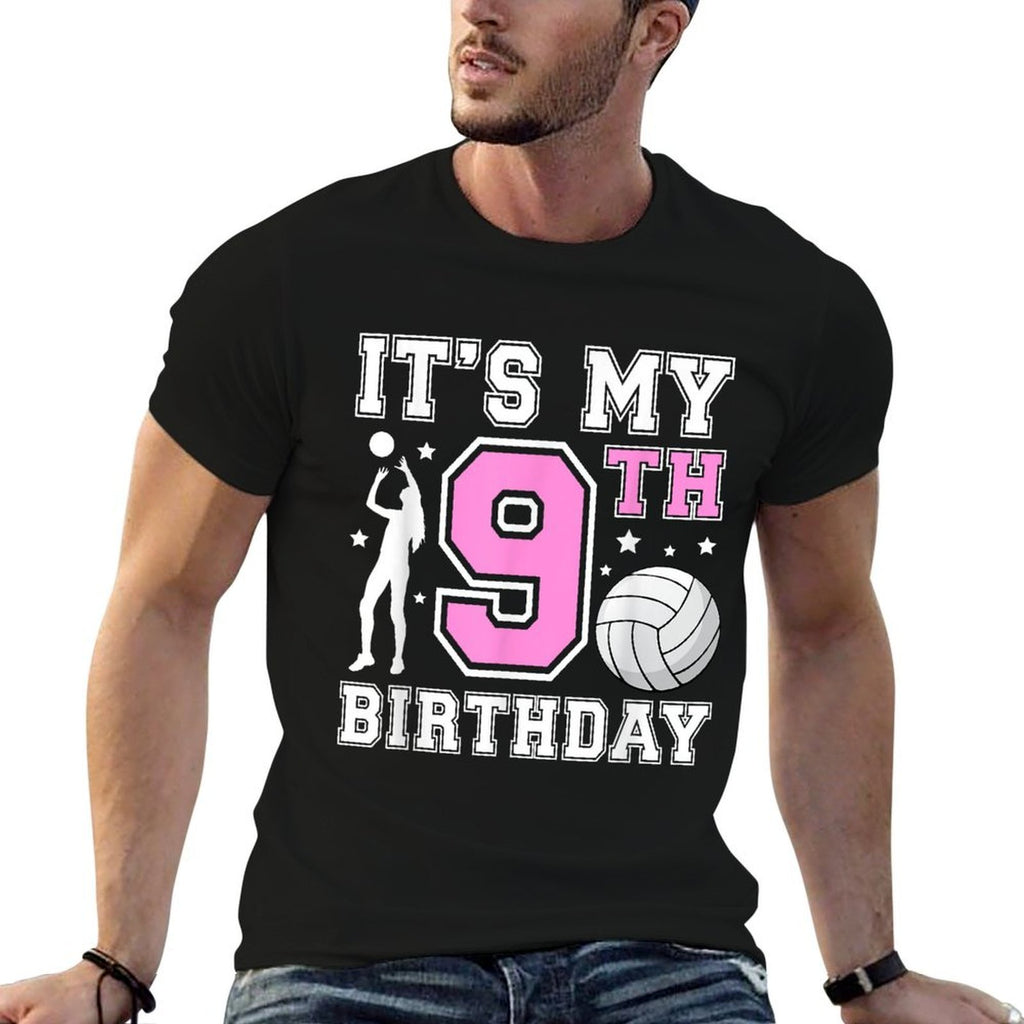9th Birthday Volleyball Girl 9 Year Old Volleyball Player  Stretchy T-Shirt