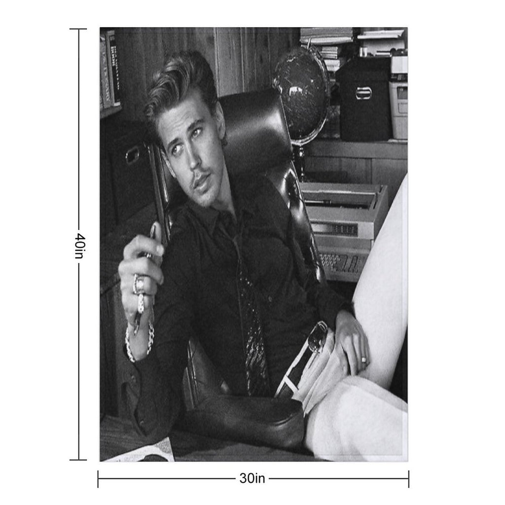 Austin Butler Black And White Sustainable Throw Blanket