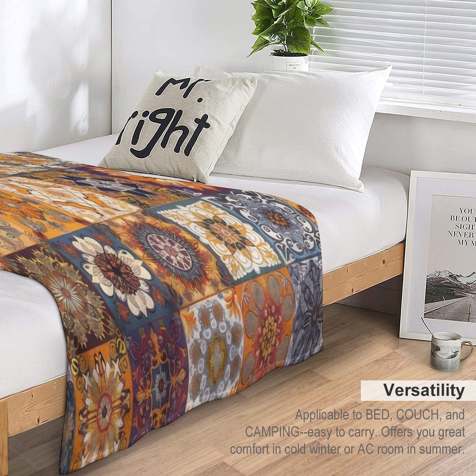 Brown And Grey Neutral Patchwork Pattern Anti-pilling Throw Blanket