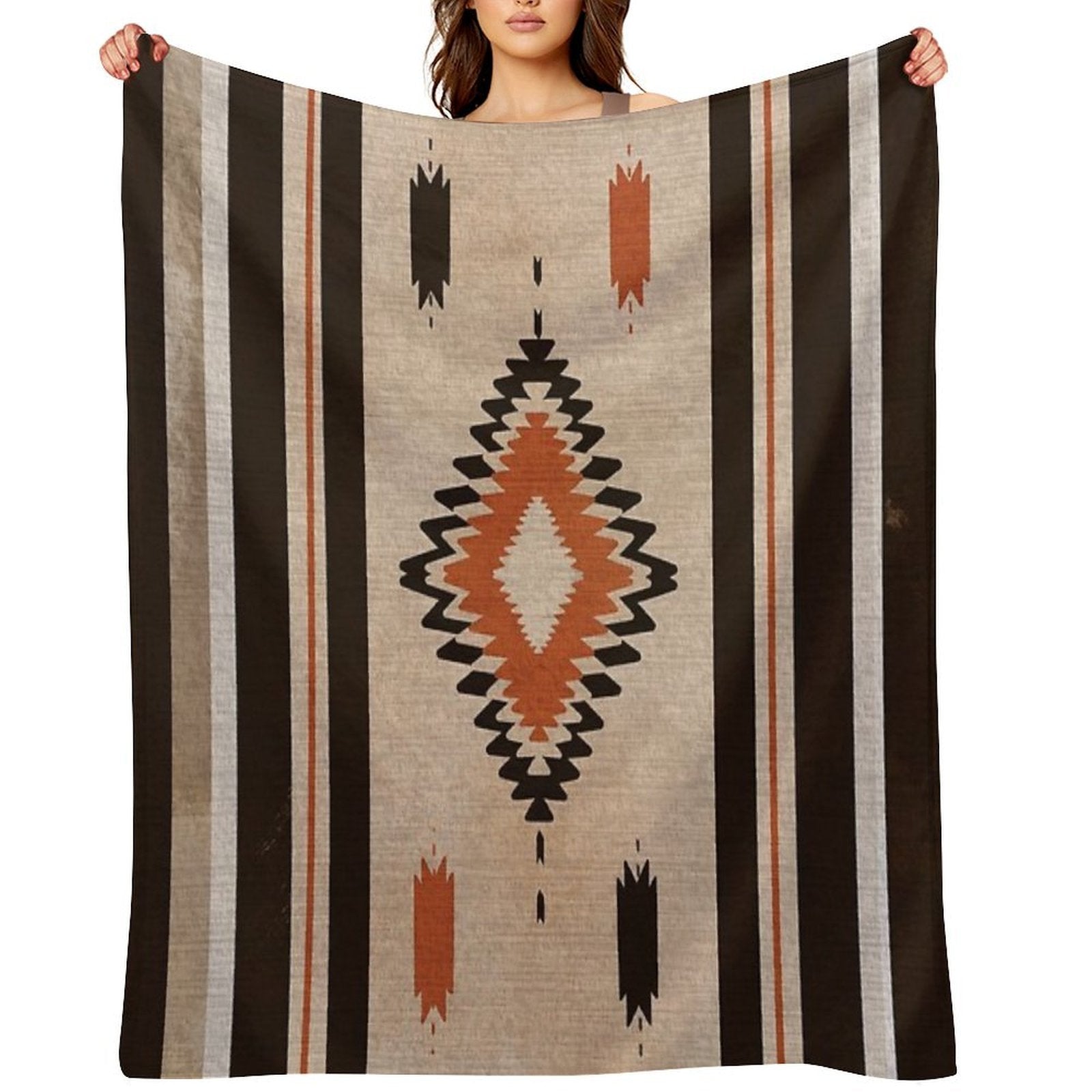 Boho Bohemian Illustration Art Texture Lightweight Throw Blanket
