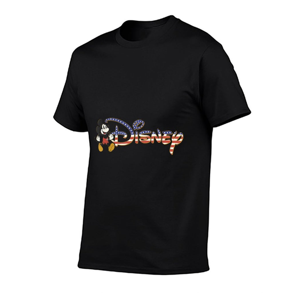 Disney Americana Mickey Mouse USA Vacation Trip Logo  Oversized Silhouette T-Shirt