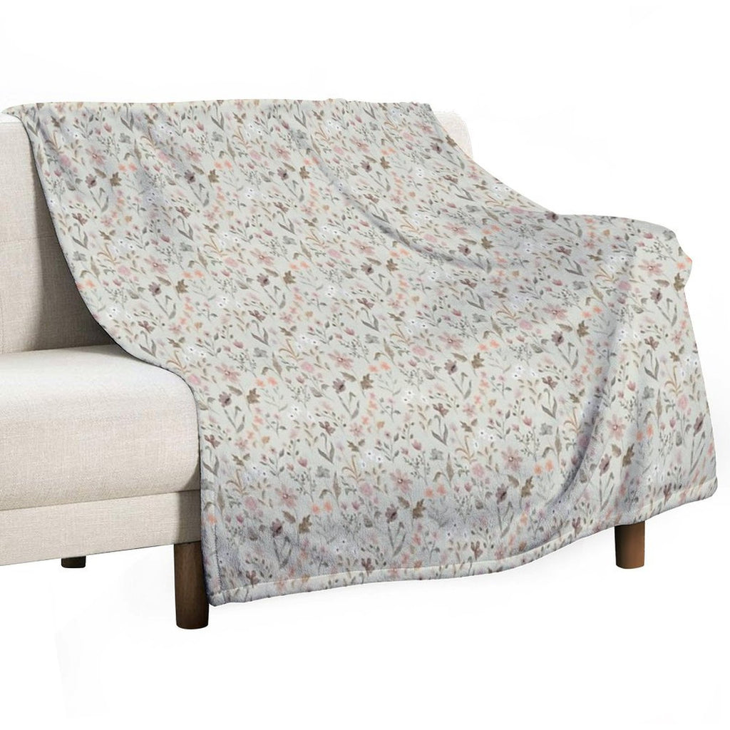Blotchy Wildflowers - Mint Versatility Throw Blanket