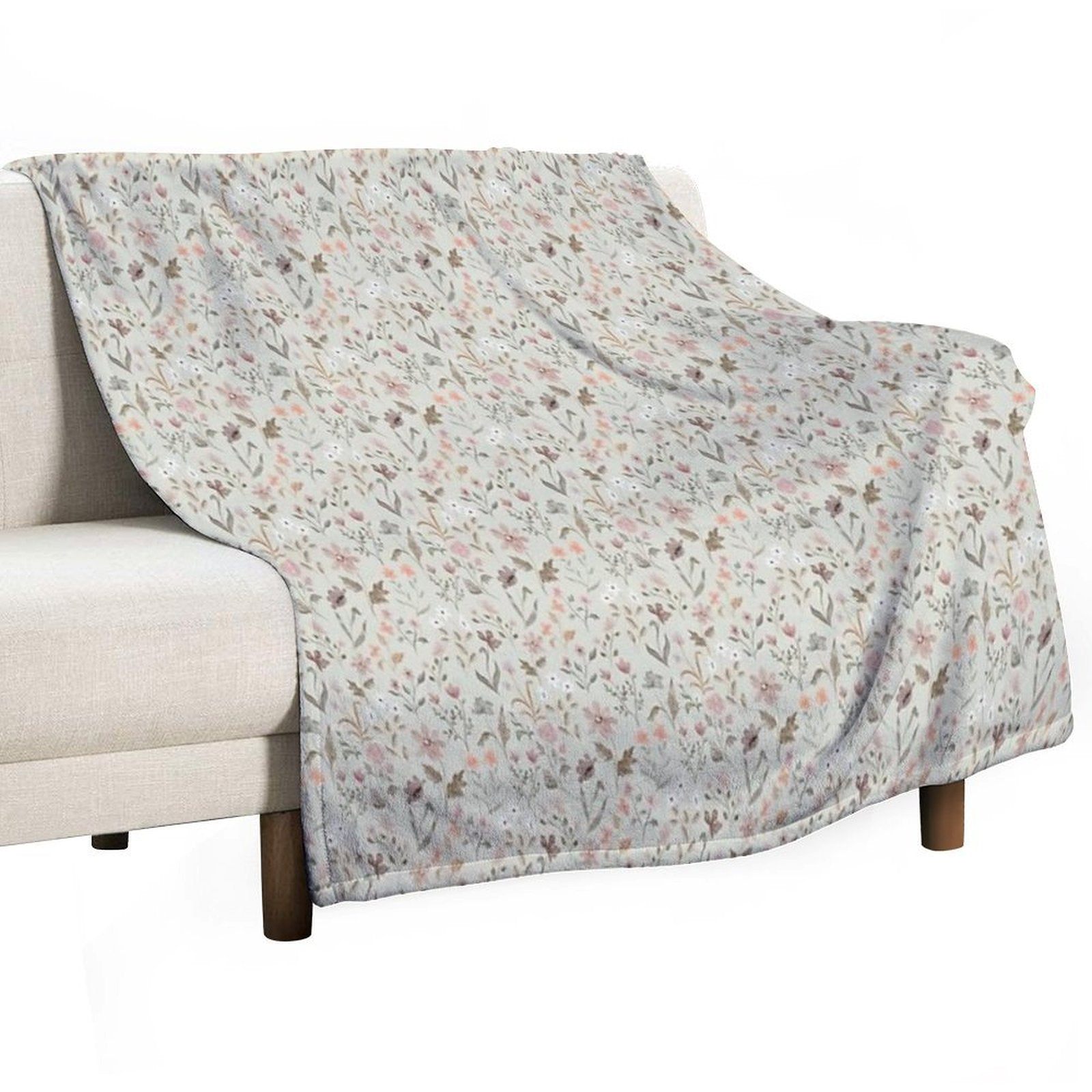 Blotchy Wildflowers - Mint Versatility Throw Blanket