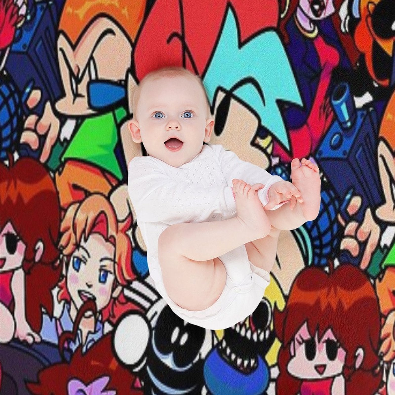 Friday Night Funkin Collage Multi-functional Throw Blanket