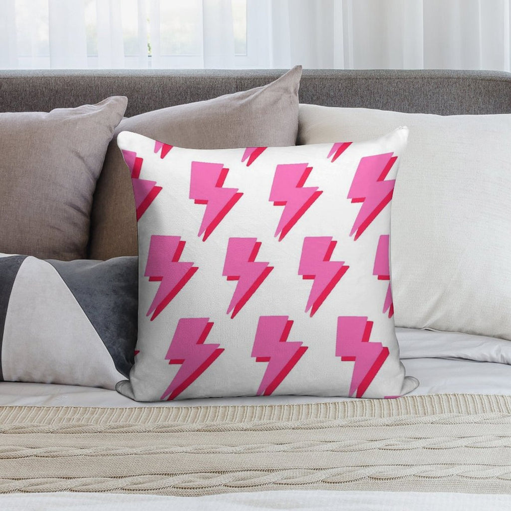Preppy Lightning Bolts Soft Ultra-Soft Texture Throw Pillow