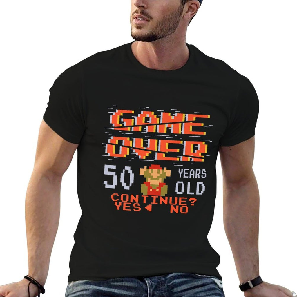 Super Mario Bros 50th Birthday Game Over Vintage NES Screen Premium  Easy-care T-Shirt