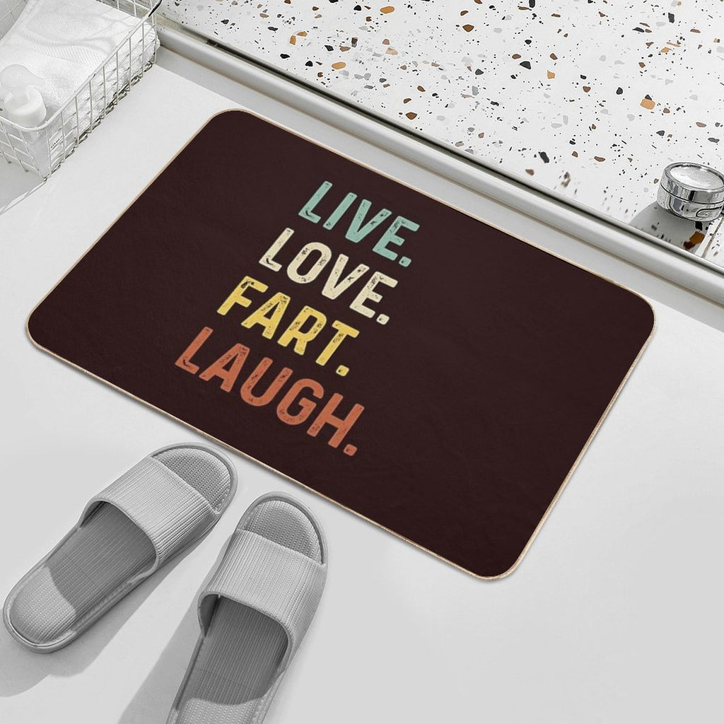 Live Love Fart Laugh Retro Vintage Funny Gift  Multi-Purpose Bath Mat