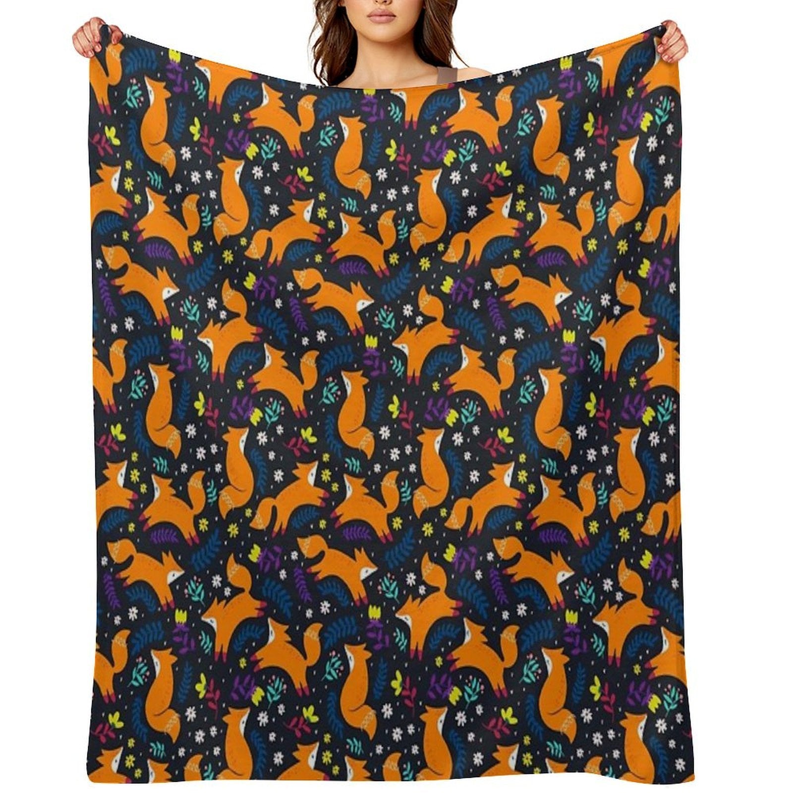 Frolicking Foxes Versatility Throw Blanket