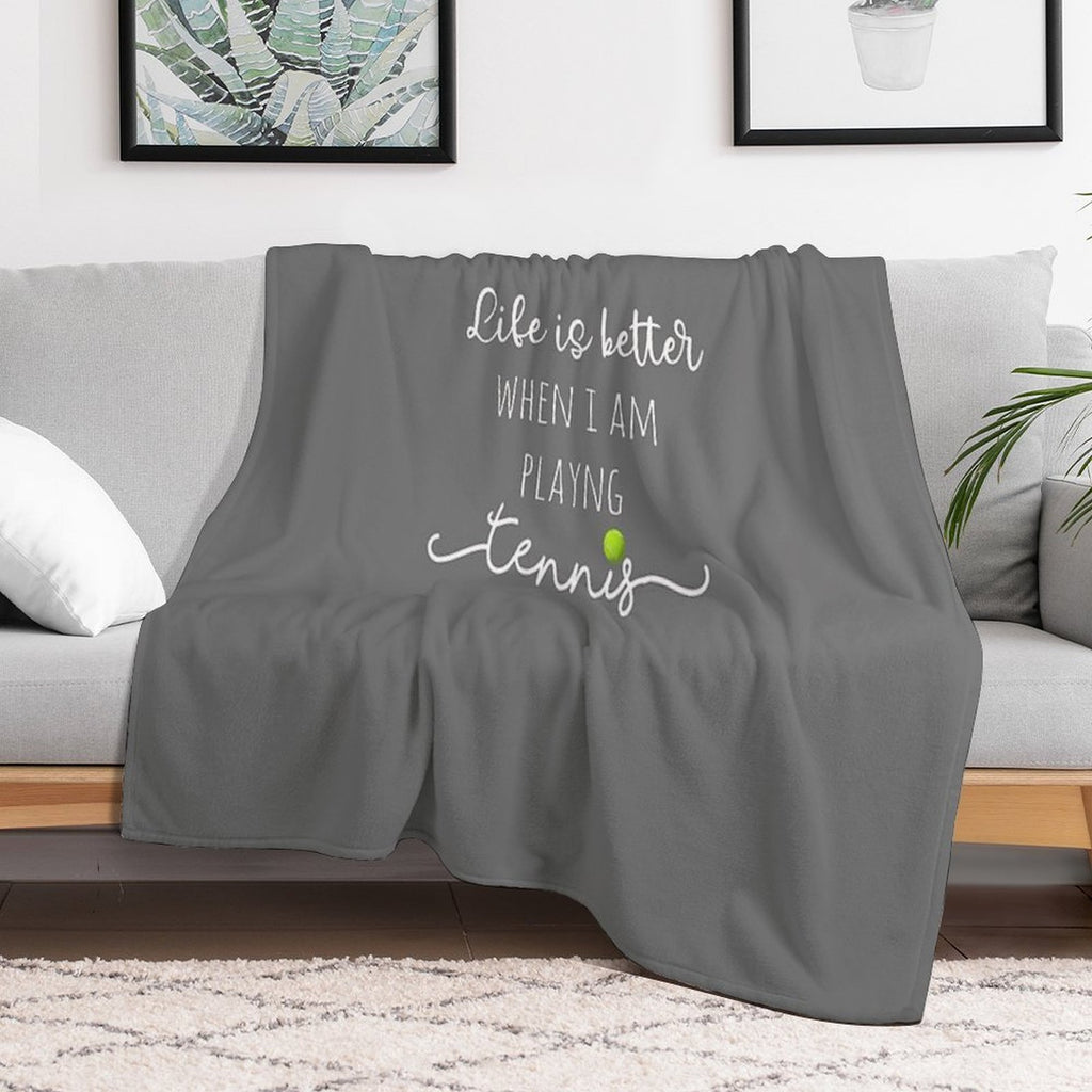 Top Fun Life Is Better with Tennis Design Gift-ready Throw Blanket