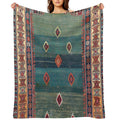 Sivas Antique Turkish Niche Kilim Print Multi-functional Throw Blanket
