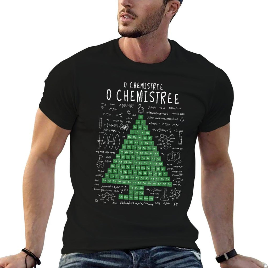 O Chemistree Funny Periodic Table Chemistry Christmas Tree  Heathered Texture T-Shirt