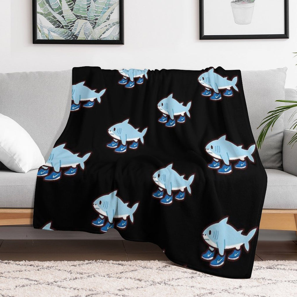 Cute Tralalero Tralala (Italian Brainrot) Shrink-resistant Throw Blanket