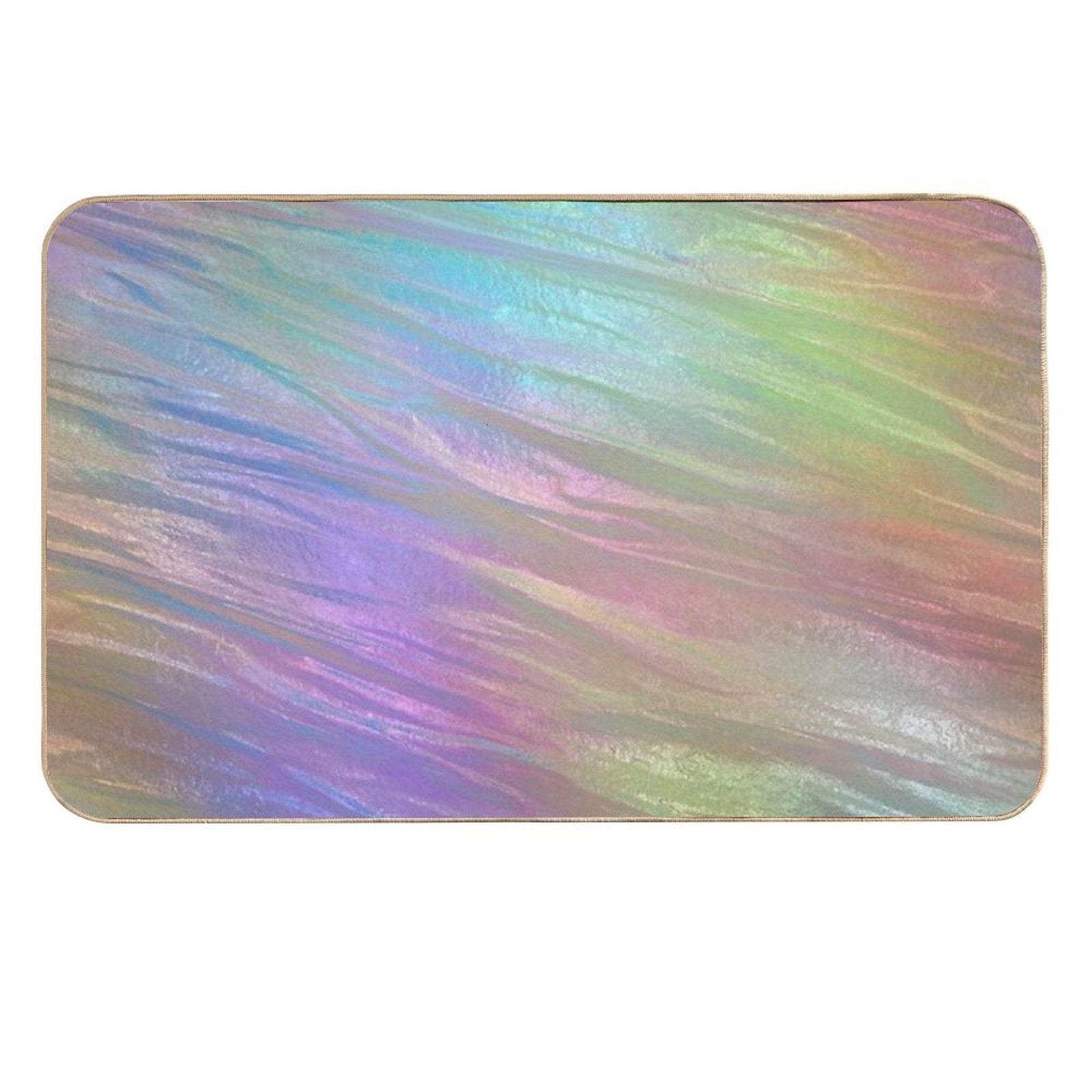 Holographic Neon Crystal Sheet  Stain-Proof Bath Mat