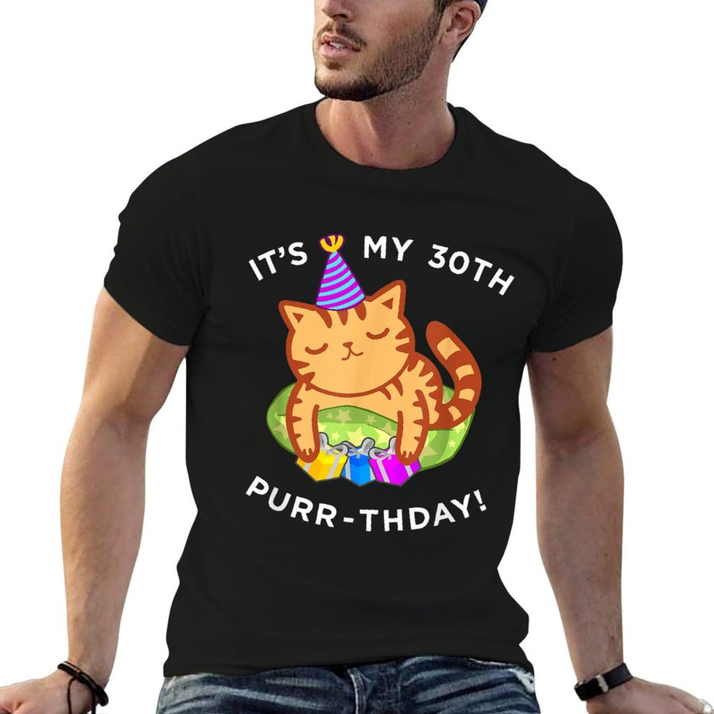 Fun 3oth Birthday Cat, My 3oth Purrthday Kitten  Wrinkle-resistant T-Shirt