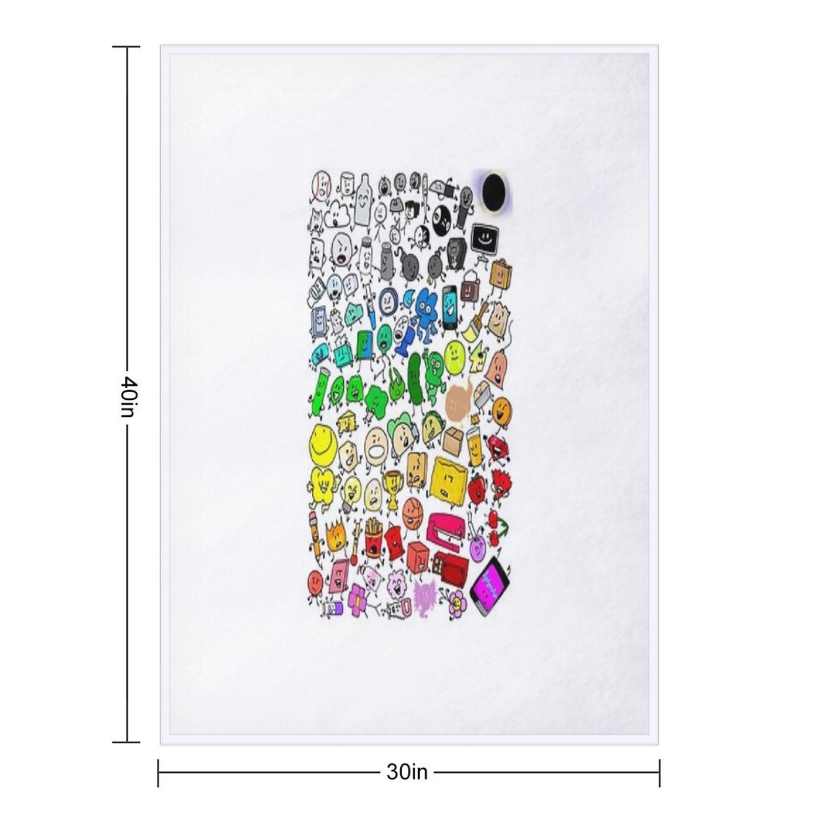 BFDI Inanimate Insanity All Characters (Transparent) Versatility Throw Blanket