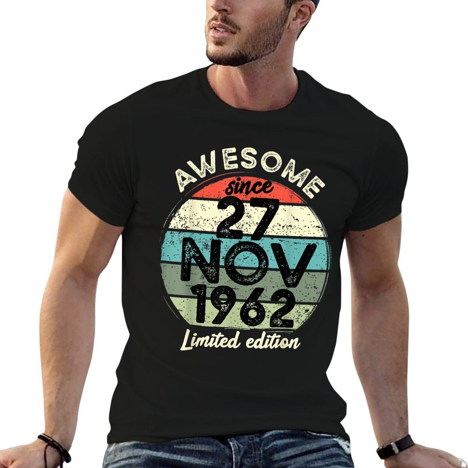 60 Year Old Birthday 27 November 1962 60th Birthday  Vintage-inspired T-Shirt