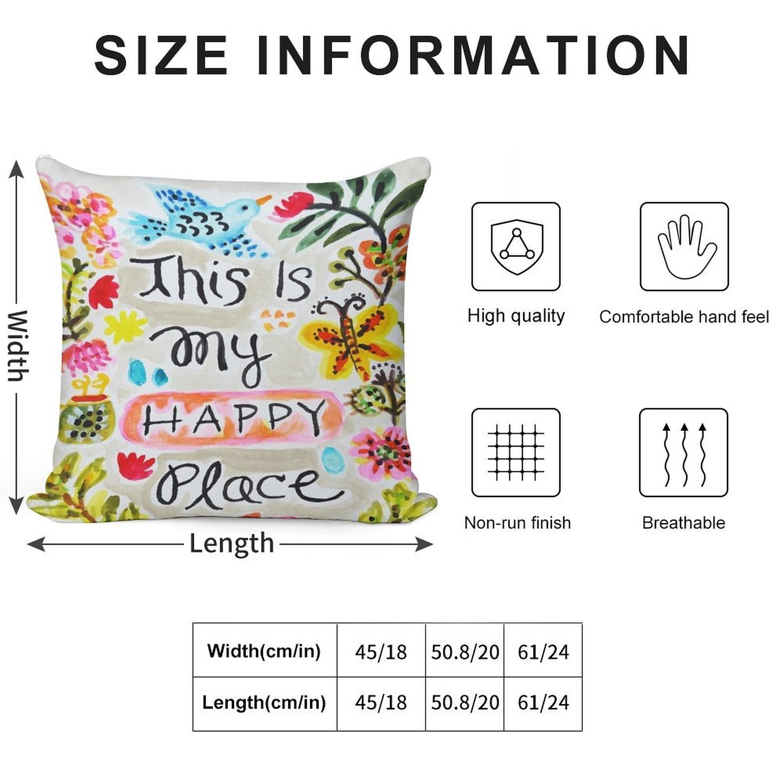 This Is My Happy Place Soft Style Accent Throw Pillow