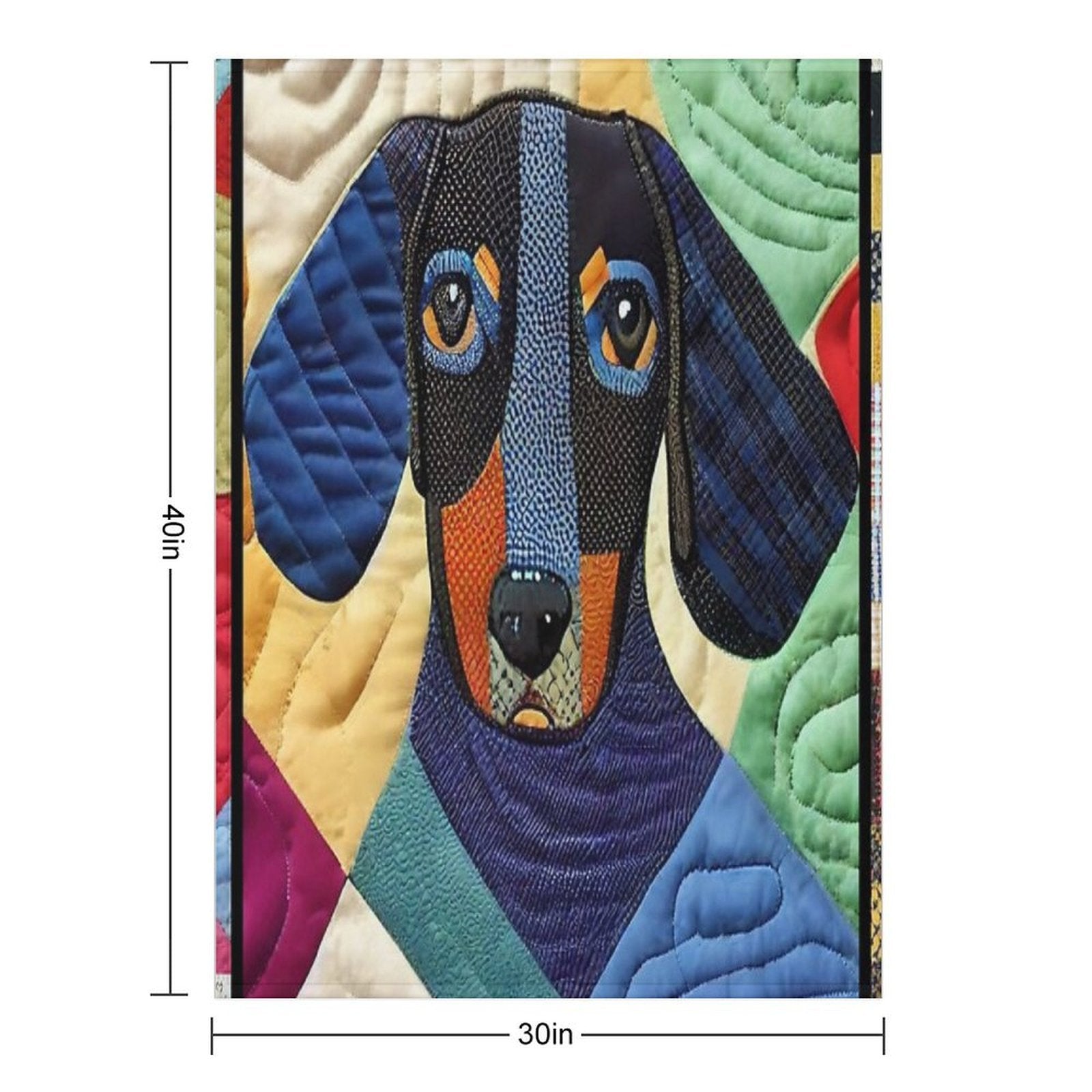 Dachsund Patchwork Quilt Durable Throw Blanket