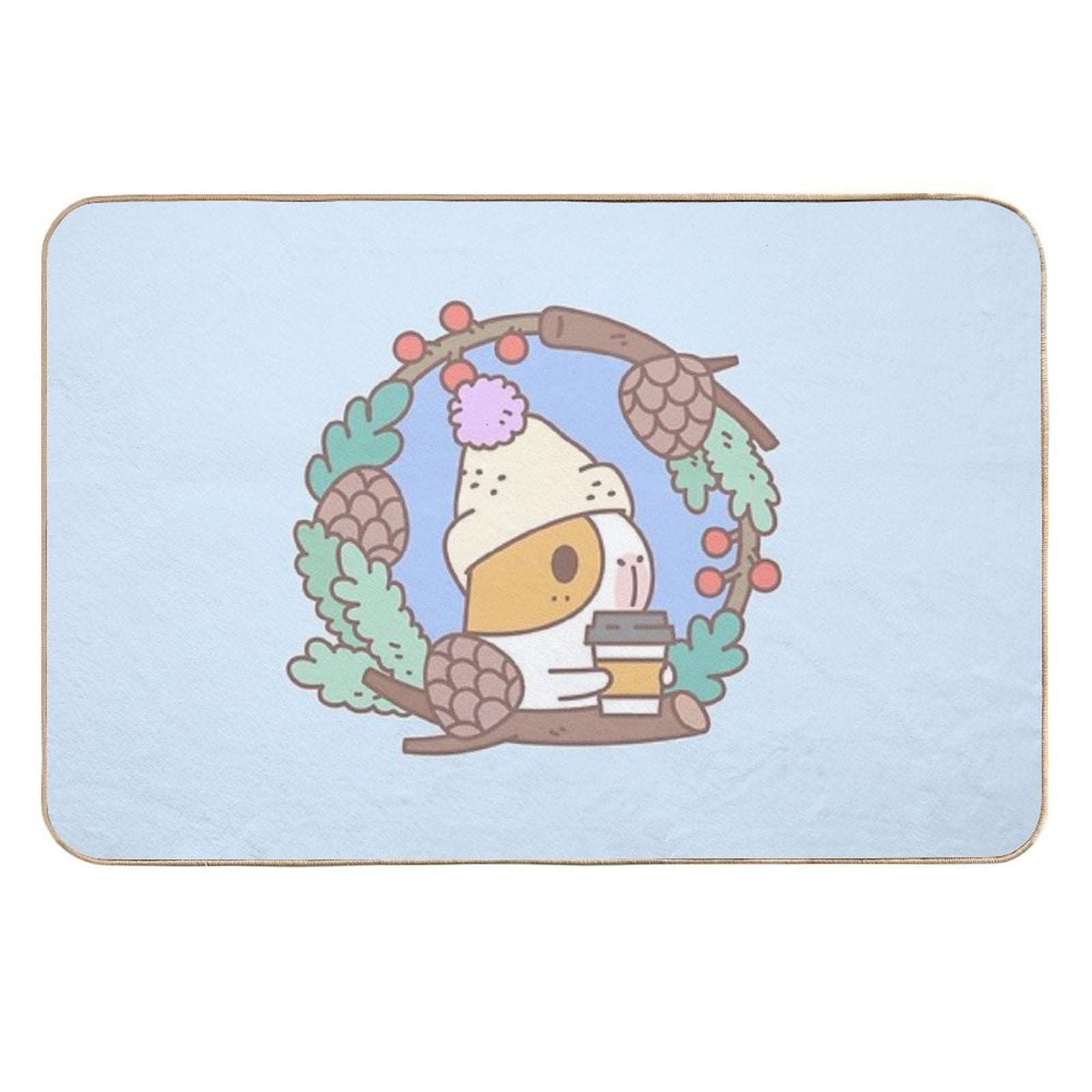 Bubu The Guinea Pig, Fall Coffee  Slip-Resistant Bath Mat