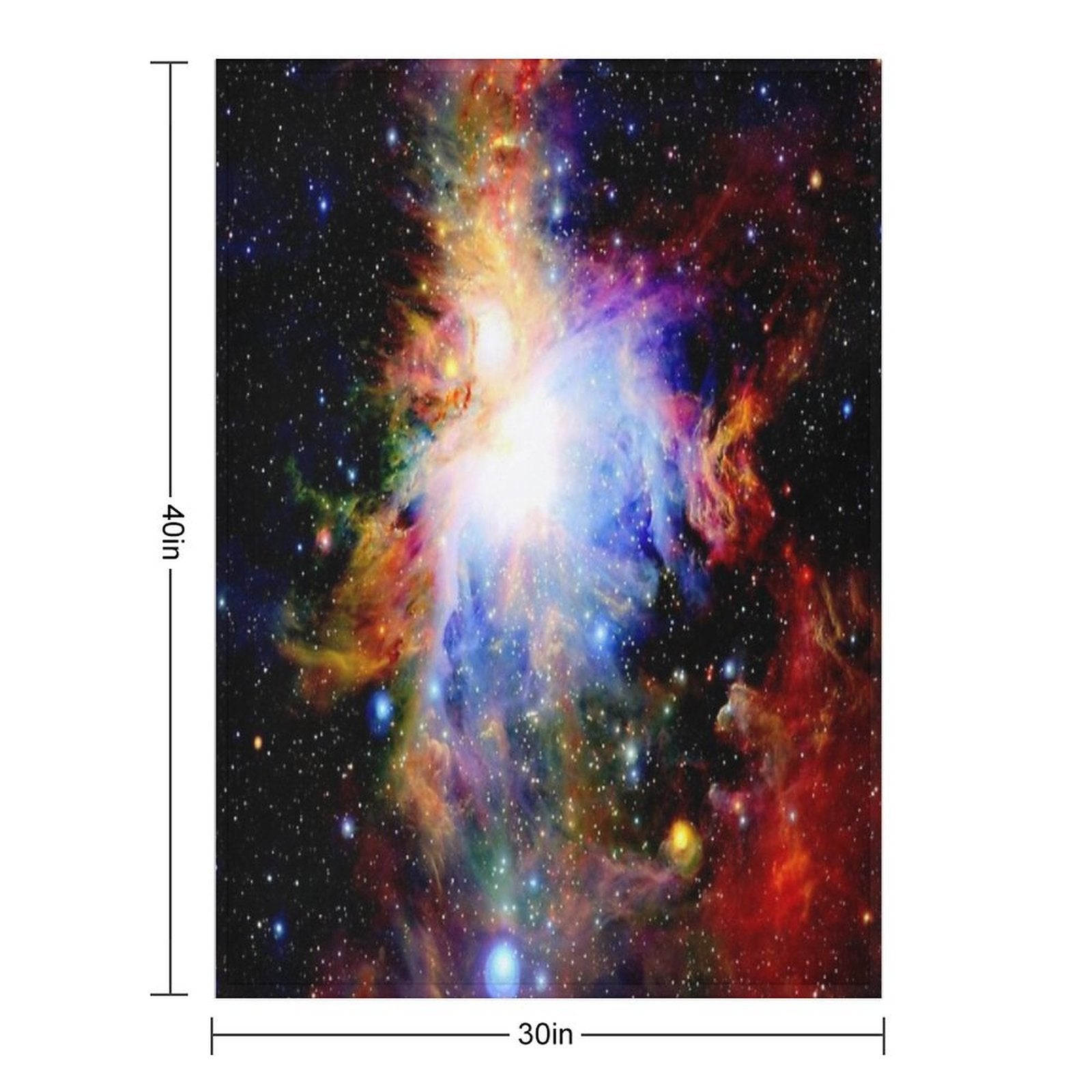 Galaxy Dark & Colorful Orion Nebula Easy Care Throw Blanket