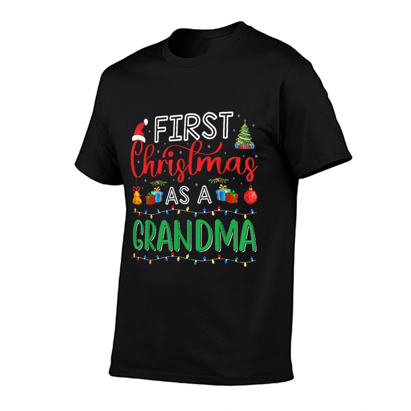 First Christmas As A Grandma Matching Christmas New Grandma  High-quality Stitching T-Shirt