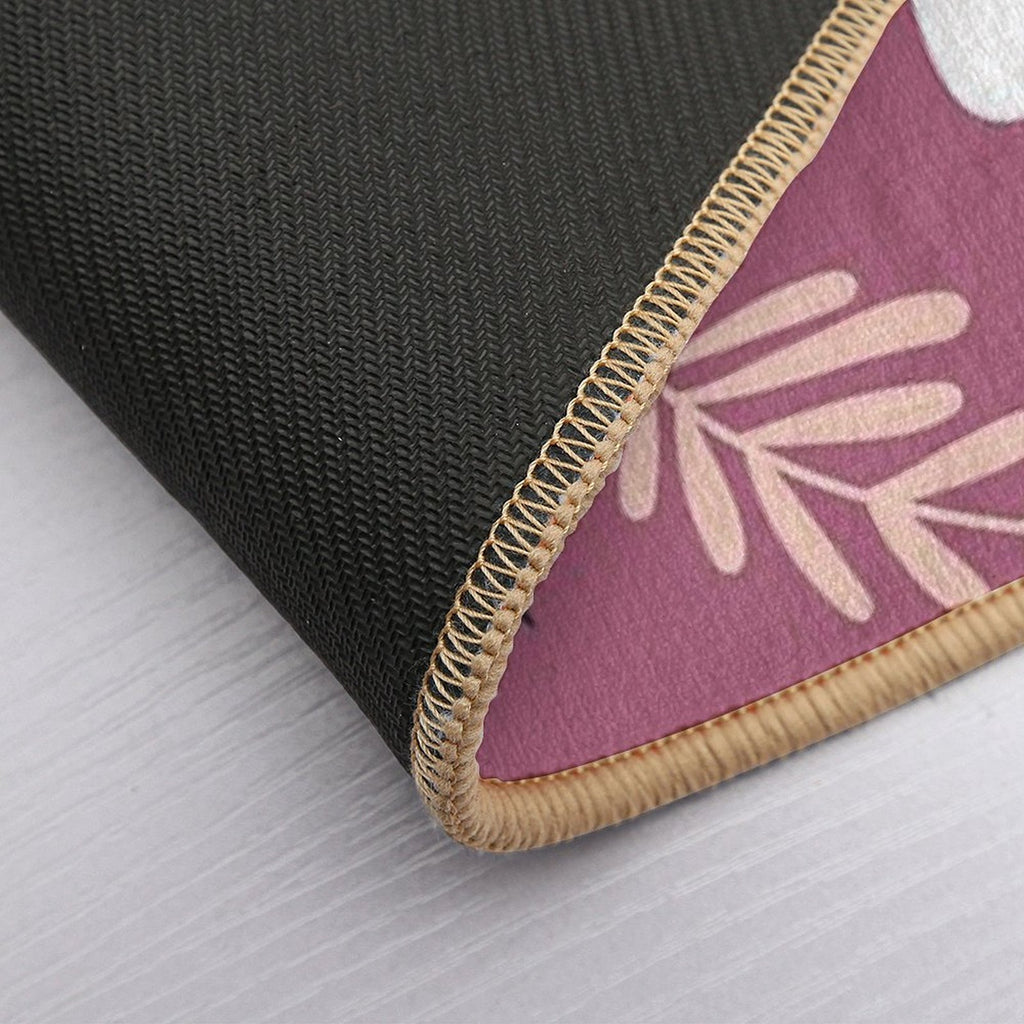 Random Floral Pattern 6 Tapestry Pink Background  Easy Maintenance Bath Mat