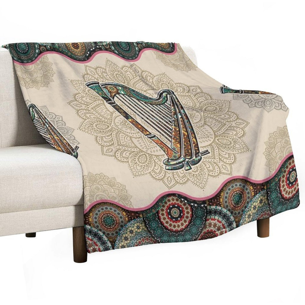 Harp Vintage Mandala Easy Care Throw Blanket