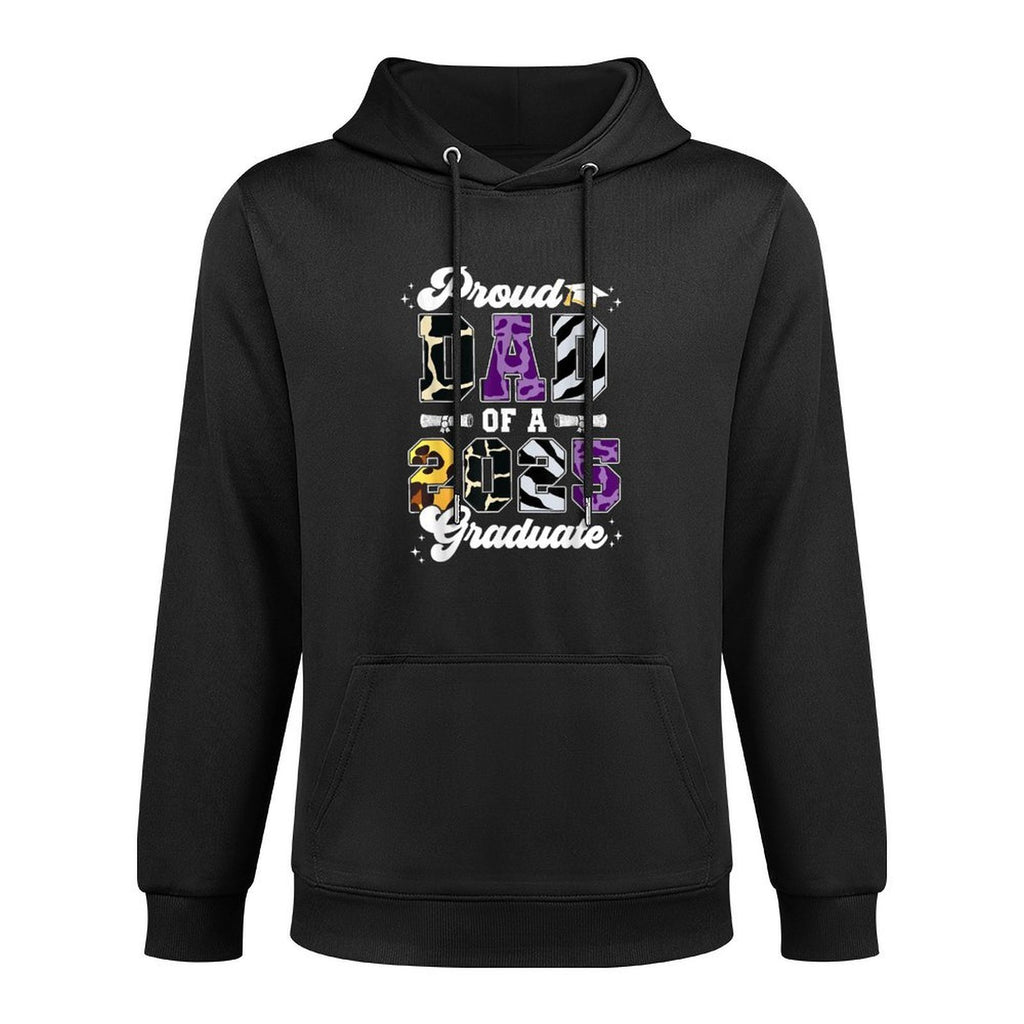 Graduation 2025 Proud Dad Of A Class Of 2025 Leopard Dad Kangaroo Pocket Hoodie