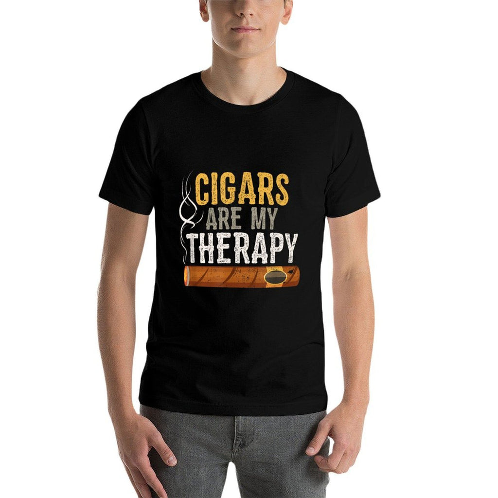 Cigars Are My Therapy Funny Humor Smoking Lover  Stretchy T-Shirt