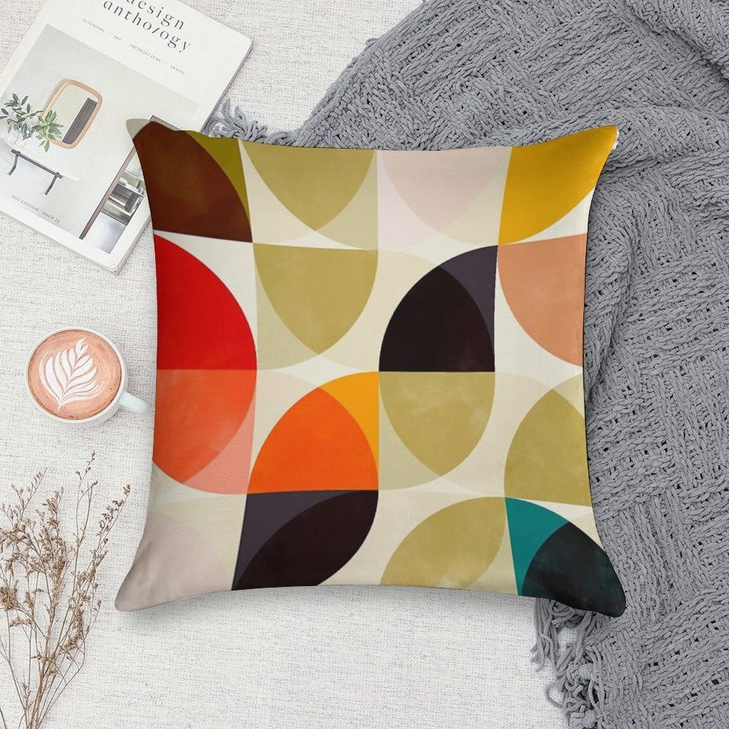 Mid Century 4 Soft Short Plush Fabric Throw Pillow
