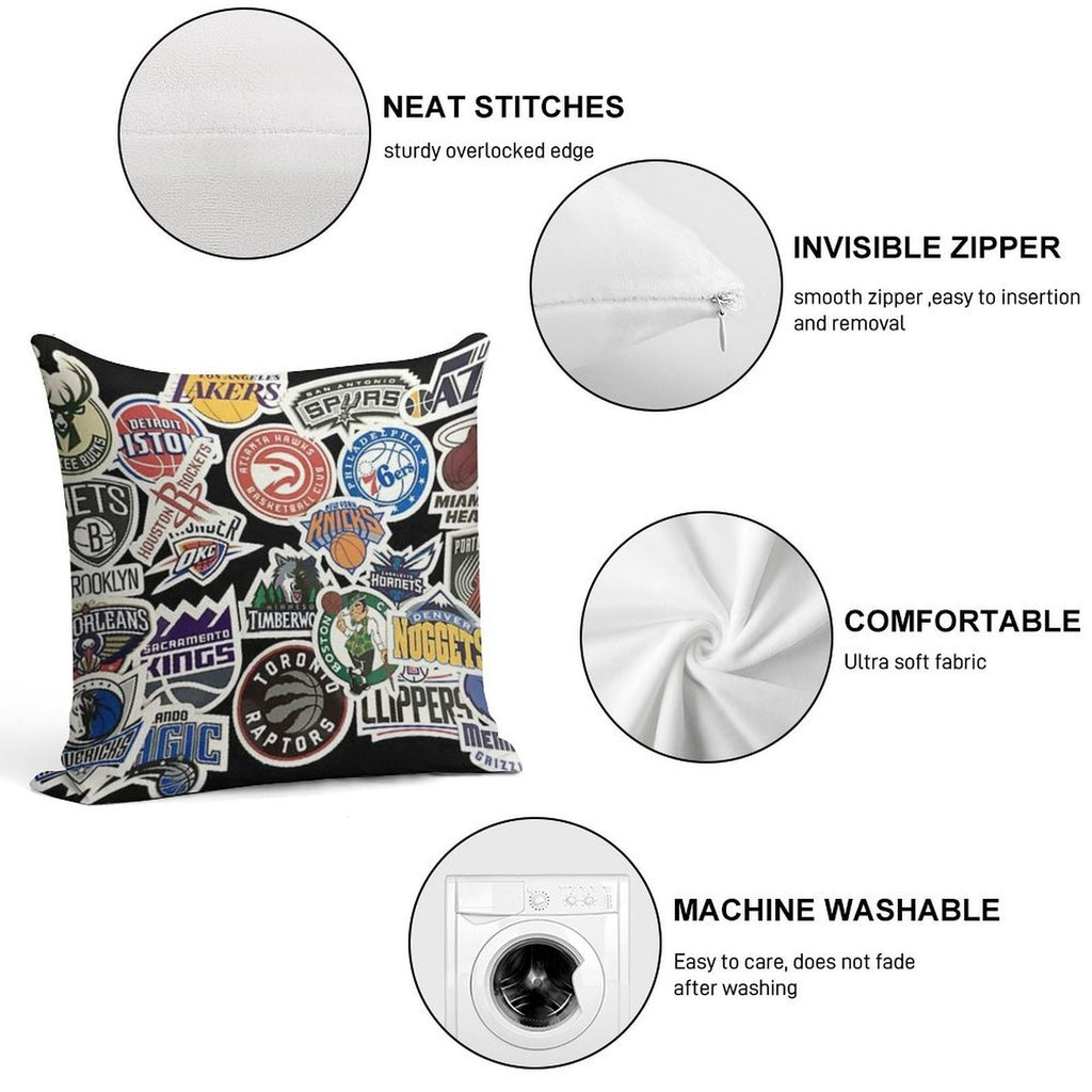 NBA All Teams Soft Home Decor Throw Pillow