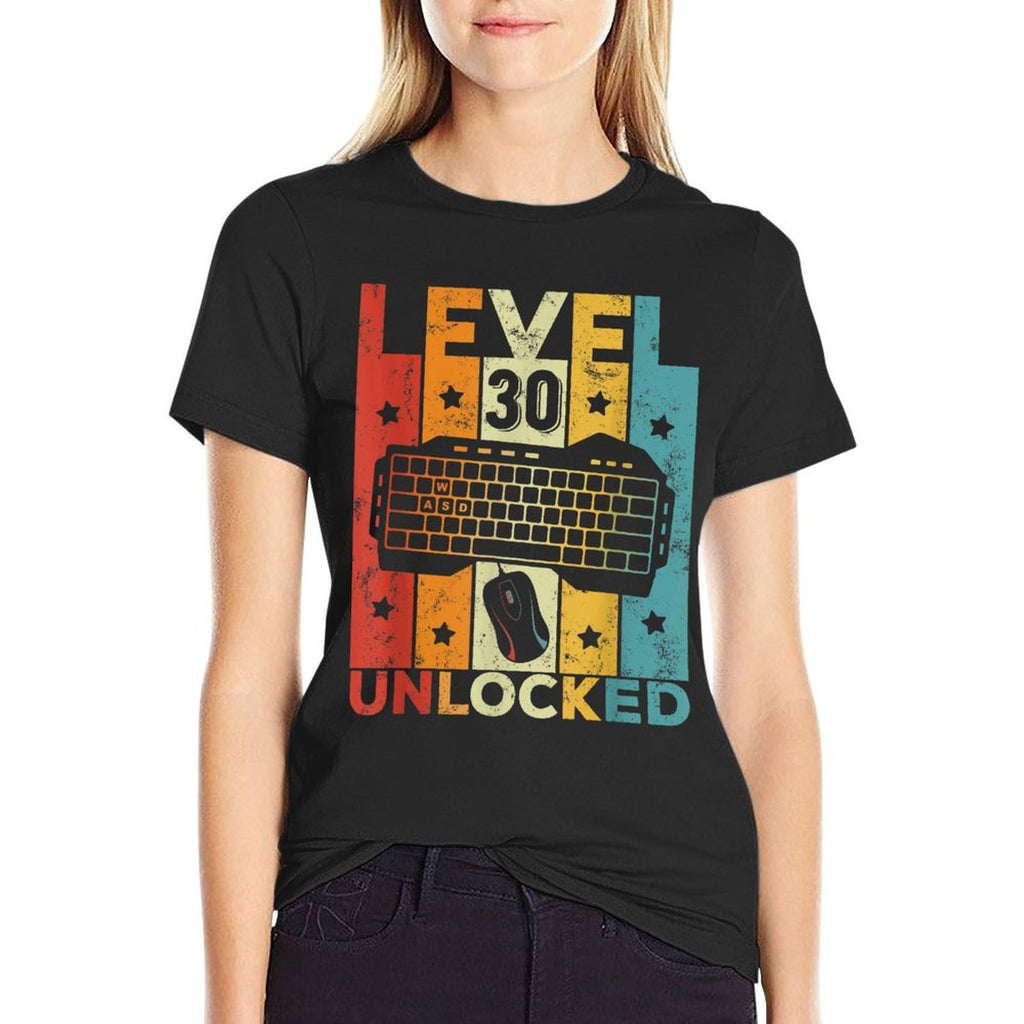 Level 30 Unlocked Gaming Keyboard 30th Birthday Men Women  Cotton T-Shirt