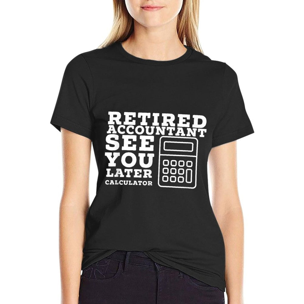 Retired Accountant Gifts Accountant Retirement Gift Funny Retired CPA - Men's Unisex Black Cotton Blend - Small  Ribbed Collar T-Shirt