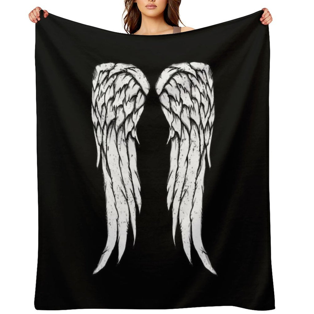 Daryl Dixon Wings - Zombie Velvety-soft Throw Blanket