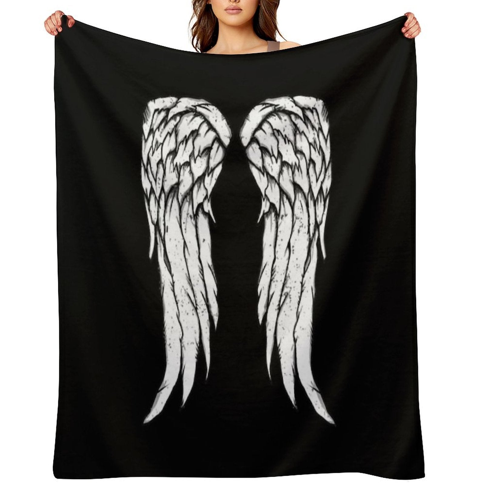 Daryl Dixon Wings - Zombie Velvety-soft Throw Blanket