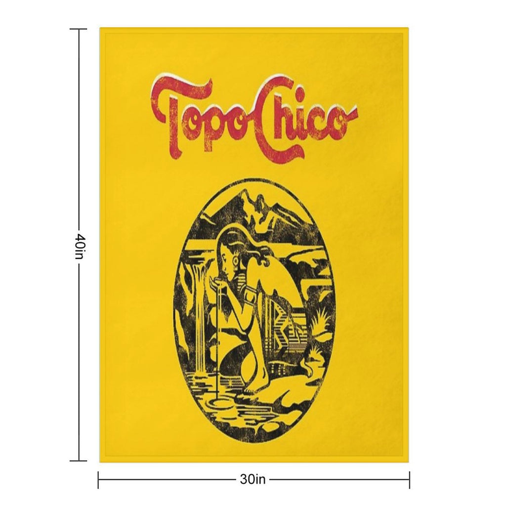 Aztec Princess - Topo Chico Agua Mineral Worn And Washed Logo (sparkling Mineral Water) Sustainable Throw Blanket