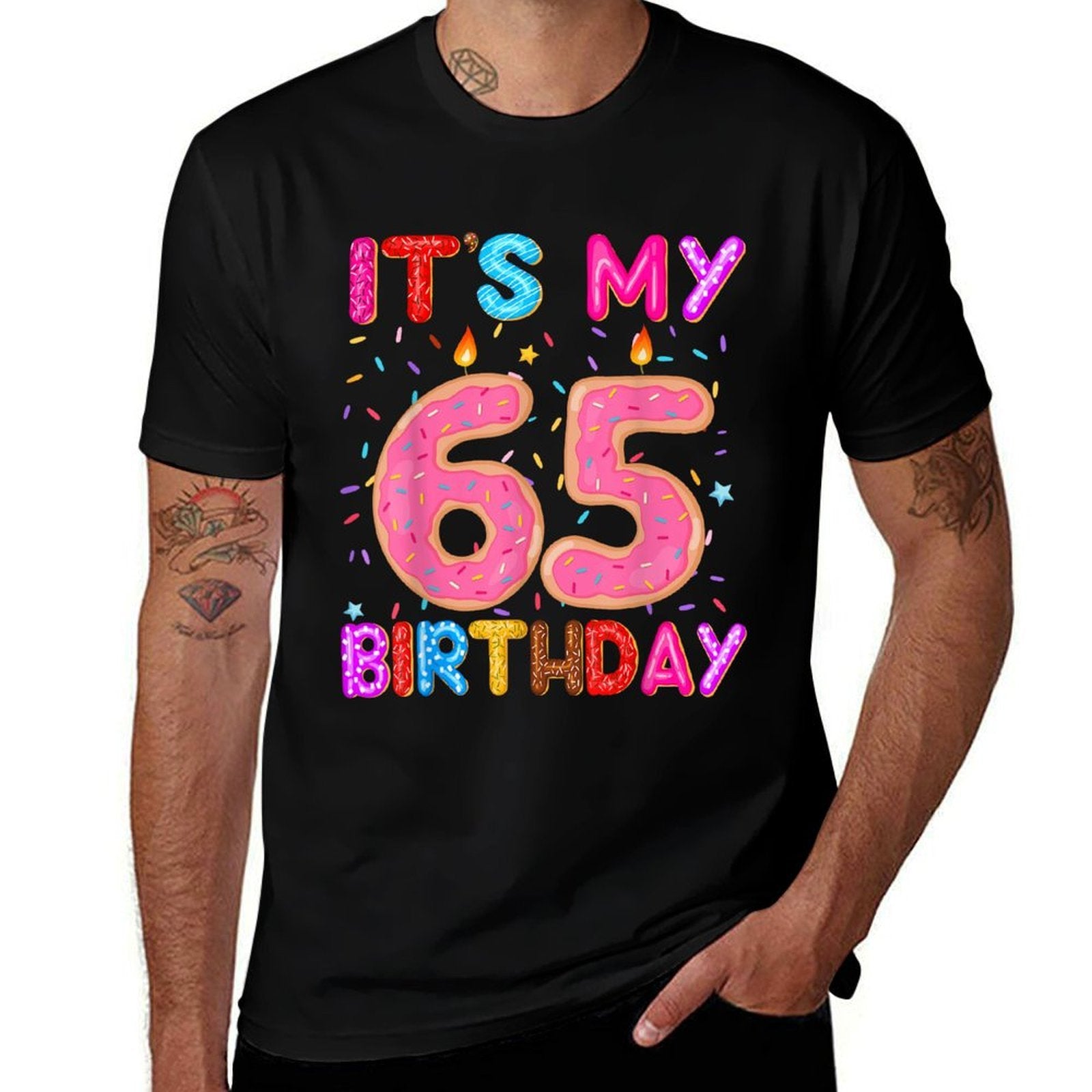 It's My 65th Birthday Sweet Donut 65 Year Old Funny Bday  Lightweight T-Shirt