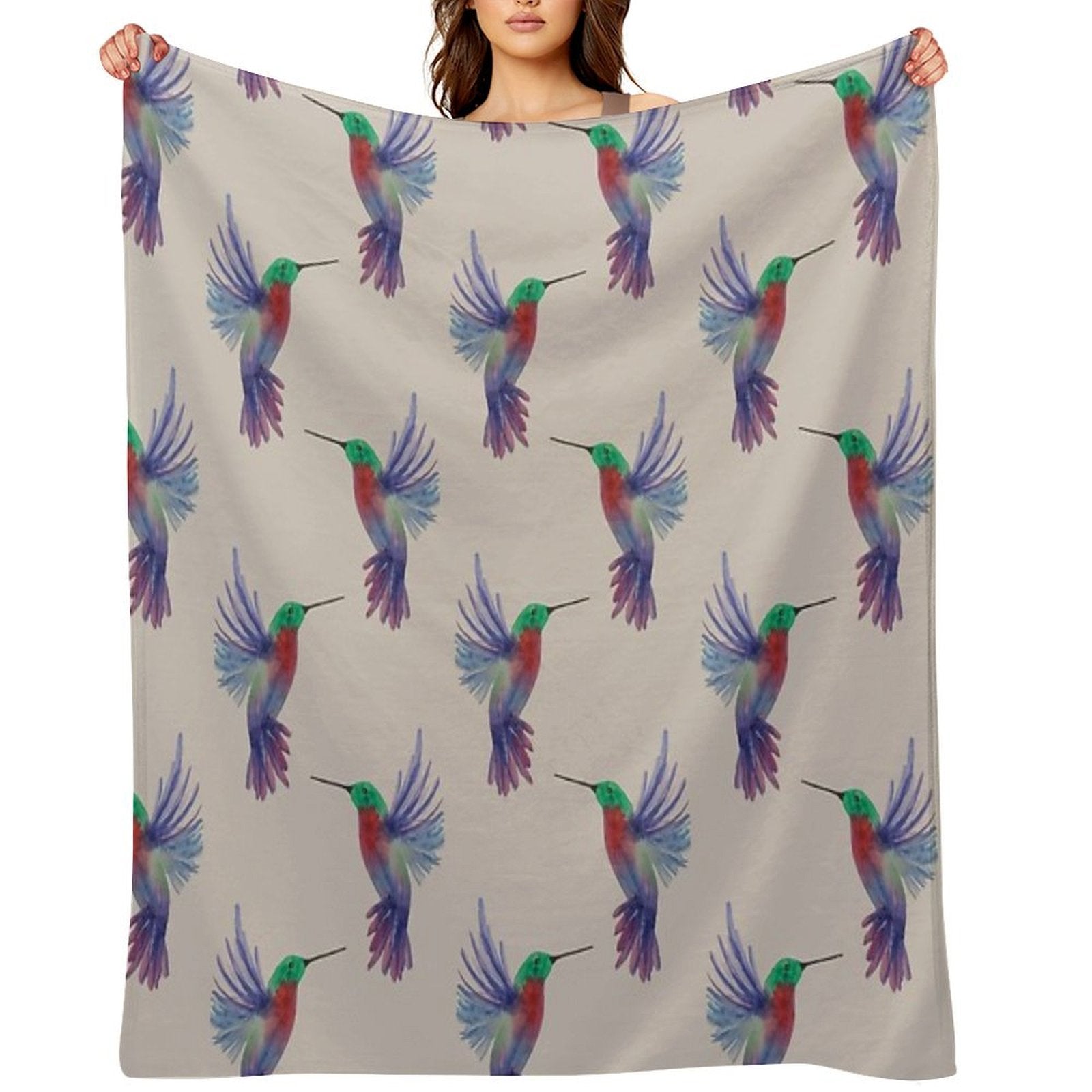 Harmonious Hummingbird Sustainable Throw Blanket