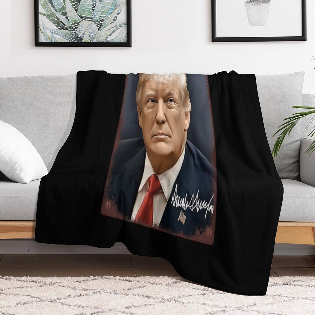 Donald Trump Art - Vintage Rustic Trump Painting on Tin Metal Design Comfort Throw Blanket