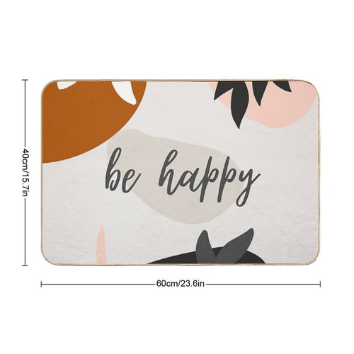 Be Happy -Boho- Modern Art - Abstract Durable Bath Mat