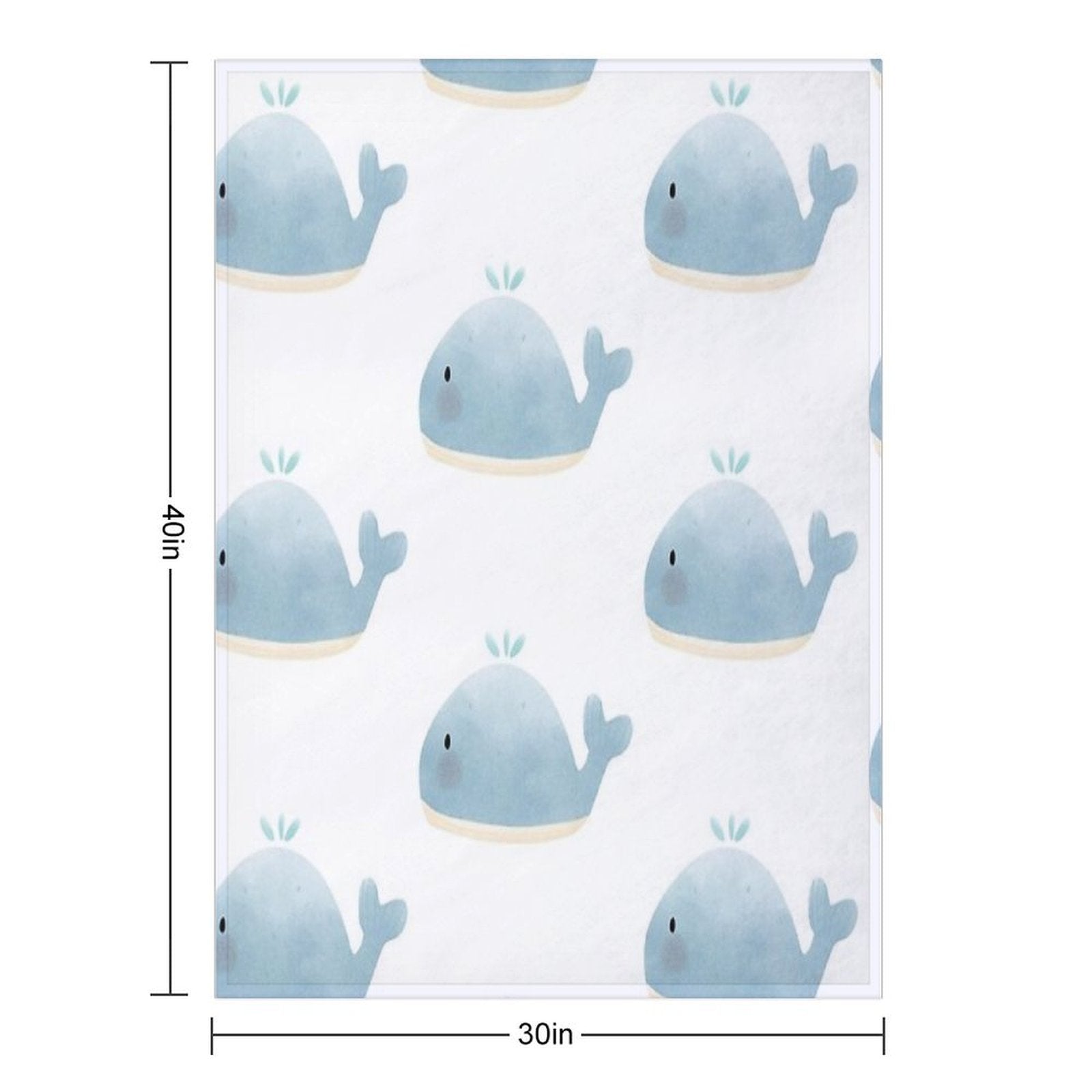Blue Whale Watercolor Hand Drawn Kawaii Versatility Throw Blanket