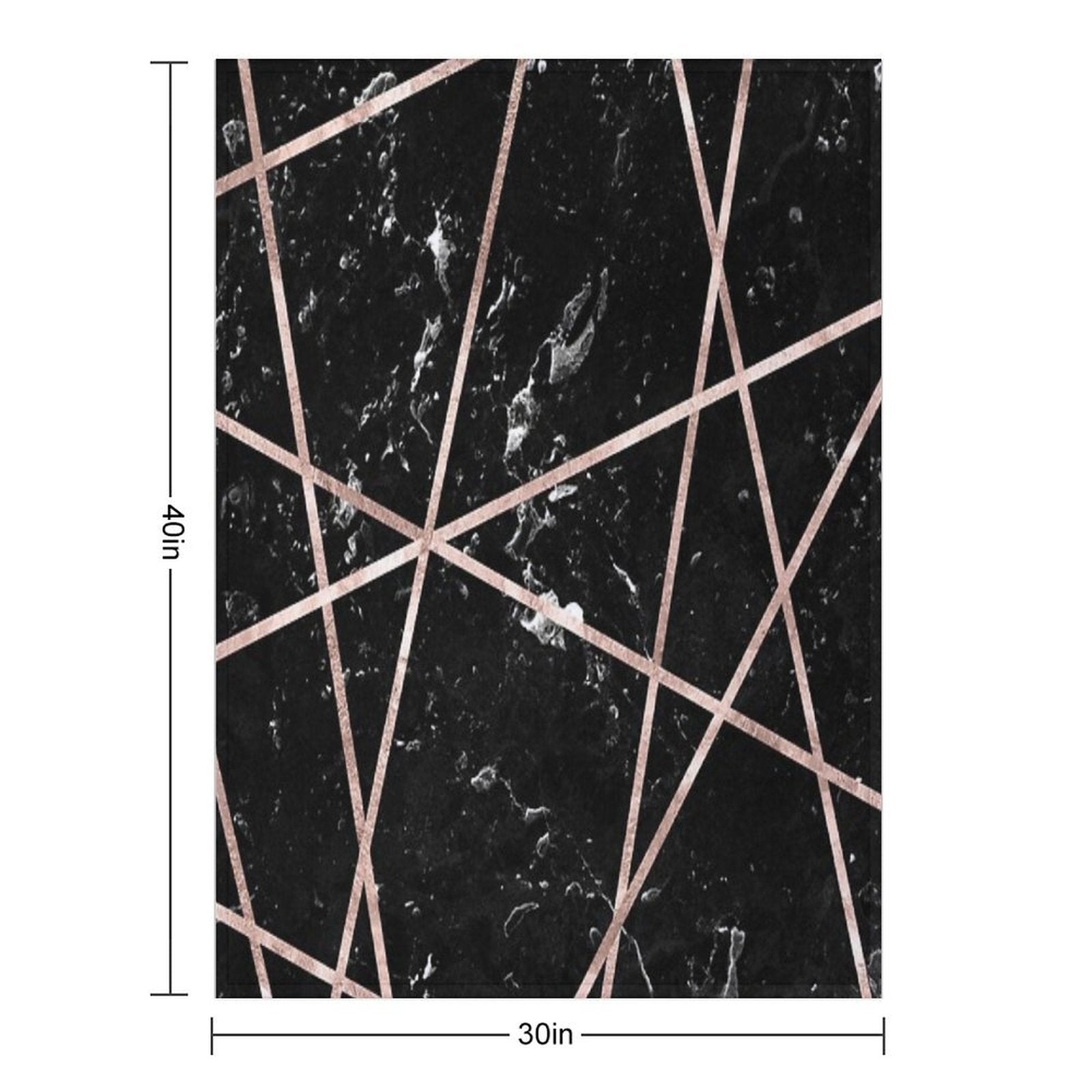 Black Marble Rose Gold Geo Glam #1 #geo #decor #art Machine-washable Throw Blanket