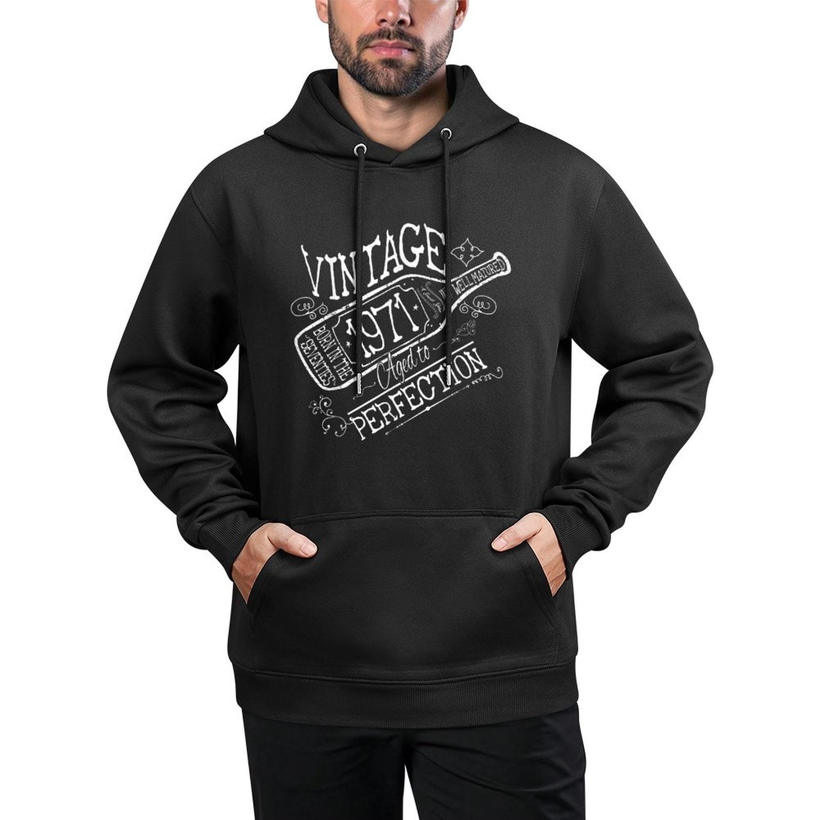 Cute Wine 50th Birthday Gift For Her 1971 Aged To Perfection Moisture-Wicking Hoodie