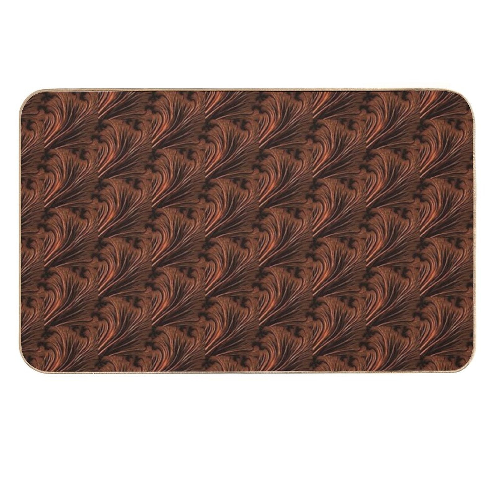 Copper Ostrich Feathers Collection  Pet-Safe Bath Mat