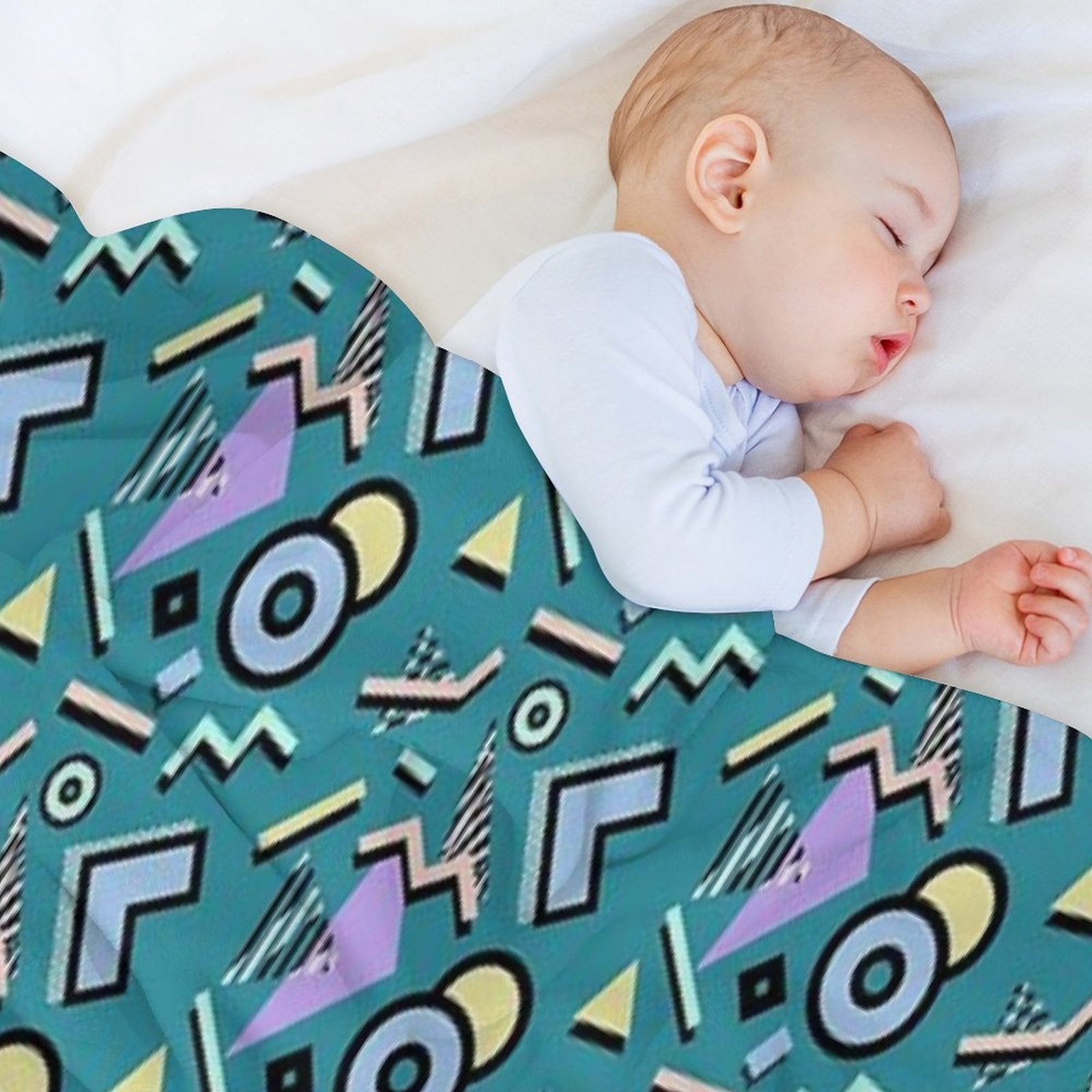 80s Pattern Vaporwave Memphis Pastel Squiggles Gift-ready Throw Blanket