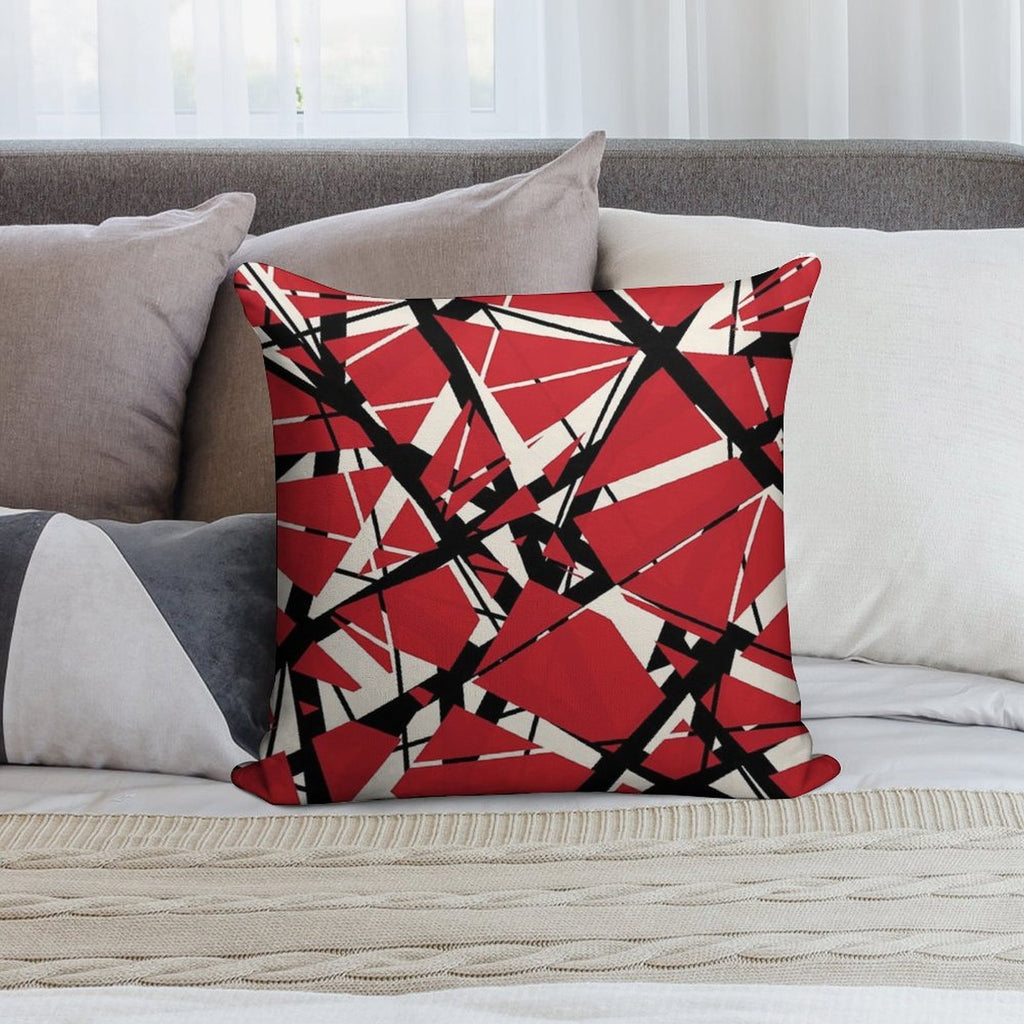 EVH Authentic Stripes Design (red) Soft Hidden Zipper Throw Pillow