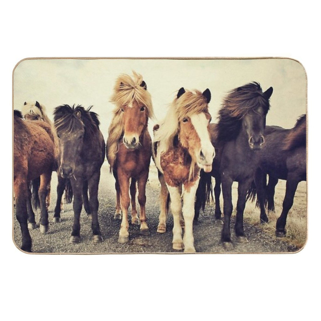 Horses  Rapid-Drying Bath Mat