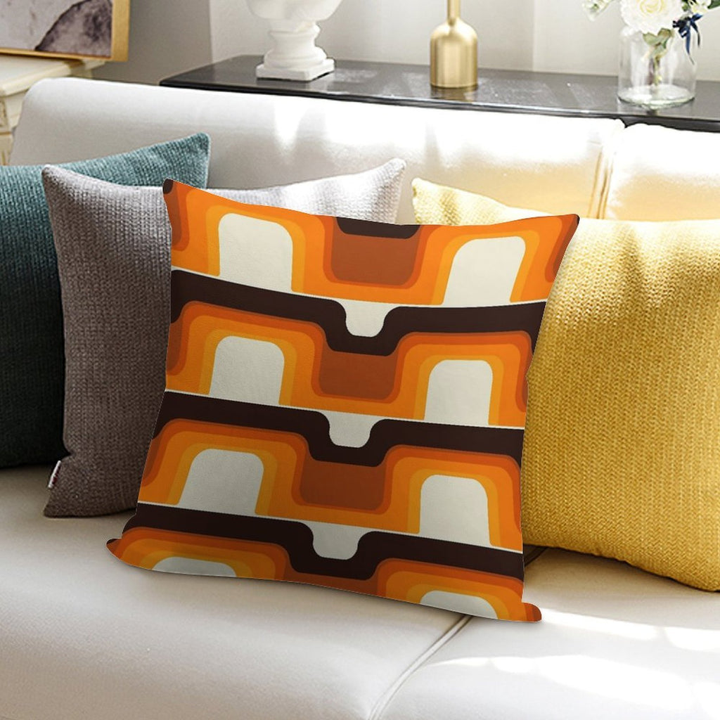 Mid-Century Modern Meets 1970s Orange Soft Ultra-Soft Texture Throw Pillow