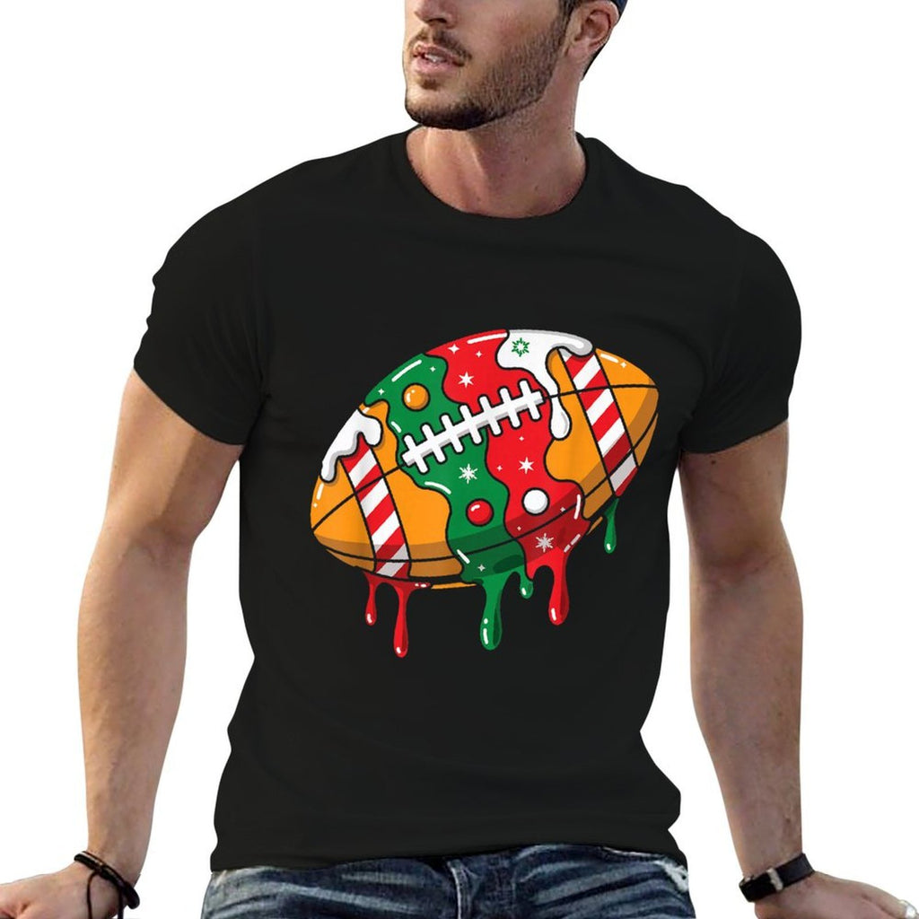 Football Christmas Drip  Summer-ready Fabric T-Shirt